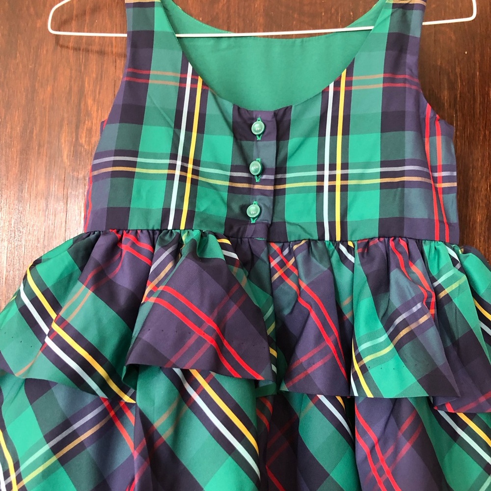 Janie and Jack Dressy Green plaid Dress size 4 Christmas - Picture 3 of 10